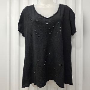 Gilded Intent Charcoal Distressed Short Sleeve Tee